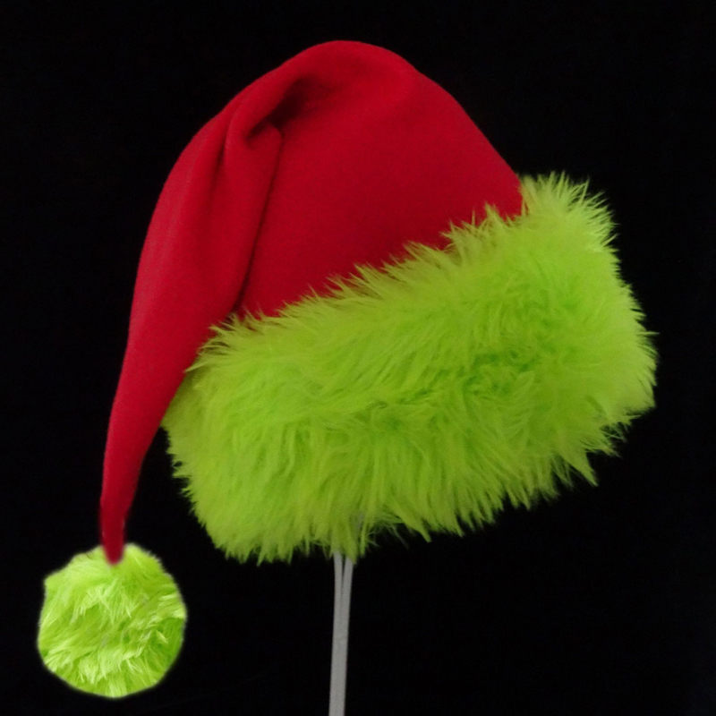 Santa Hat Plush - 1 قطعة، قبعة سانتا كلوز، قبعة