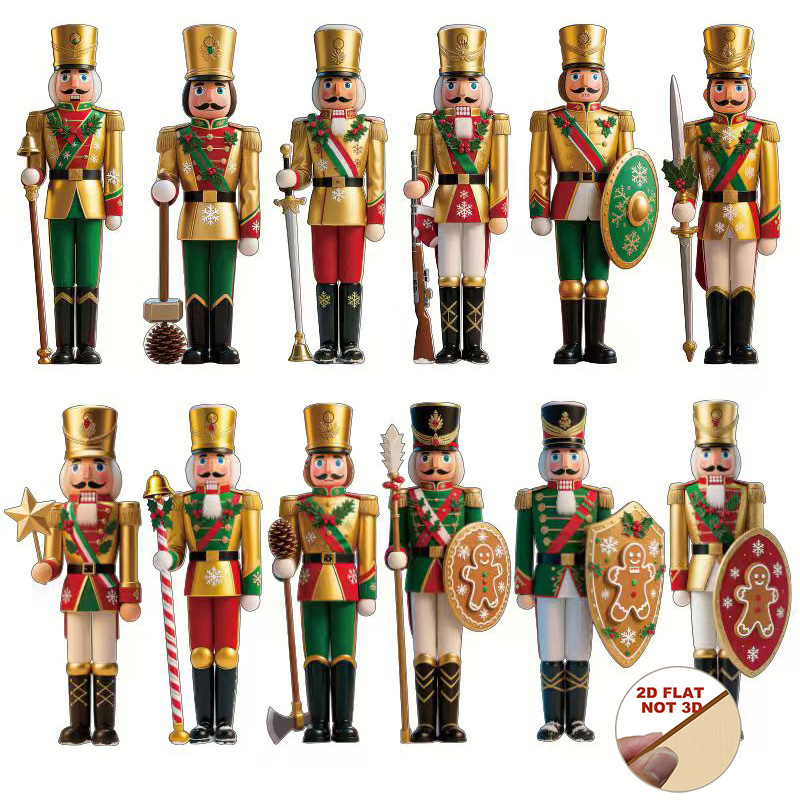 Nutcracker Figurine - زينة عيد الميلاد الخشبية المسطحة ثنائية