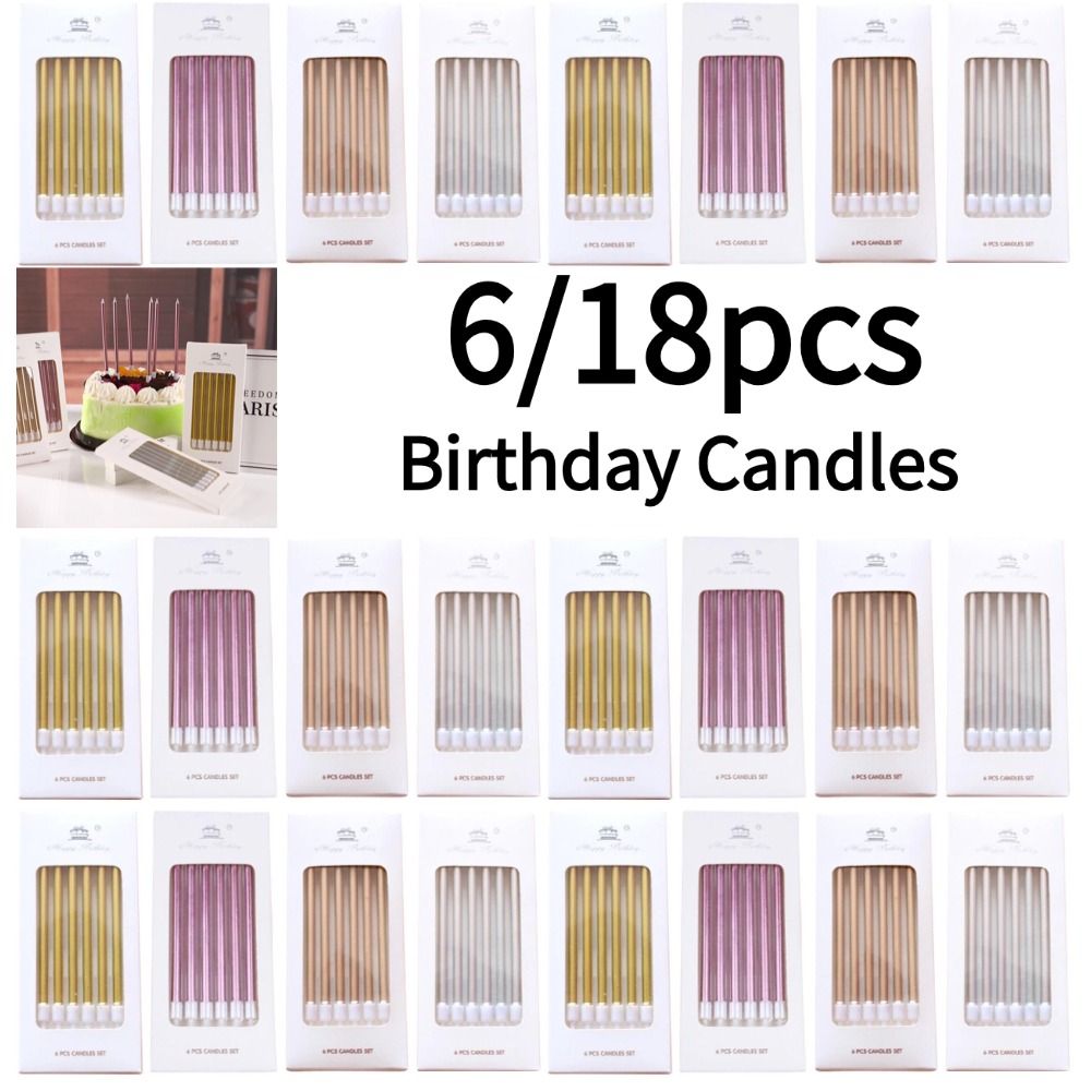 Holiday Candle Set - 6/18 قطعة شموع عيد ميلاد معدنية