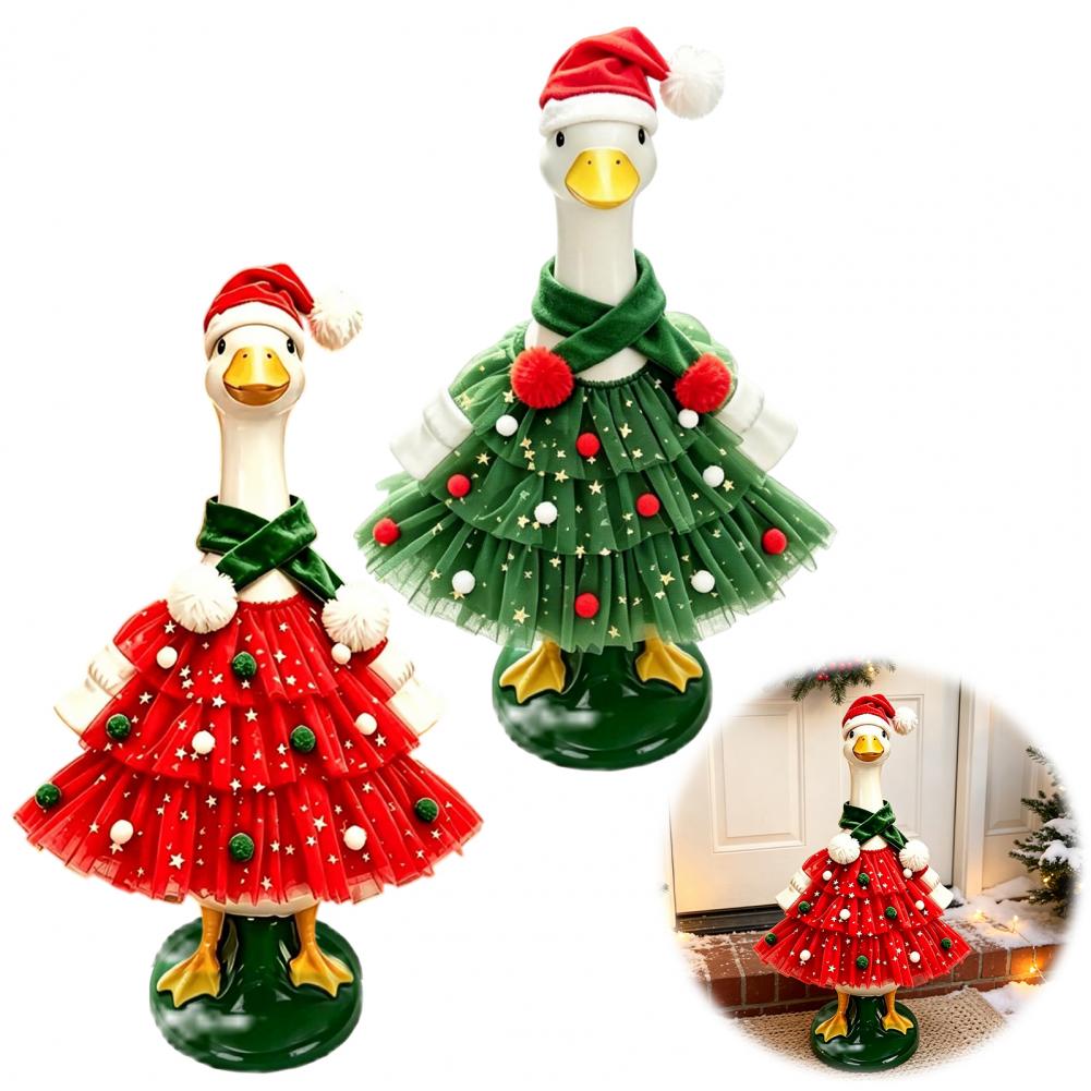 Santa Hat Plush - زي إوزة للفناء الخارجي لعيد الميلاد،