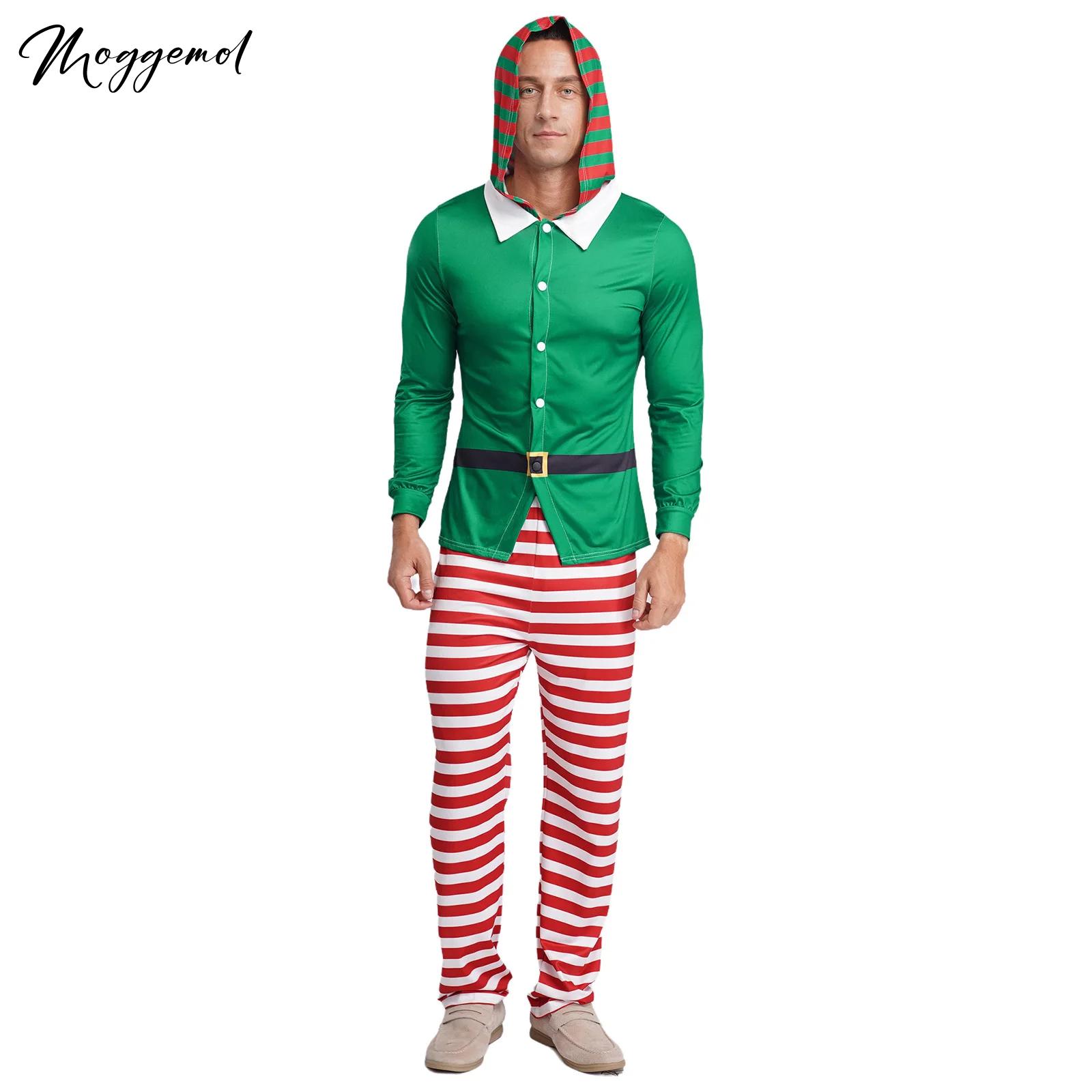 Elf Costume Christmas - رجل عيد الميلاد قزم منامة حزب
