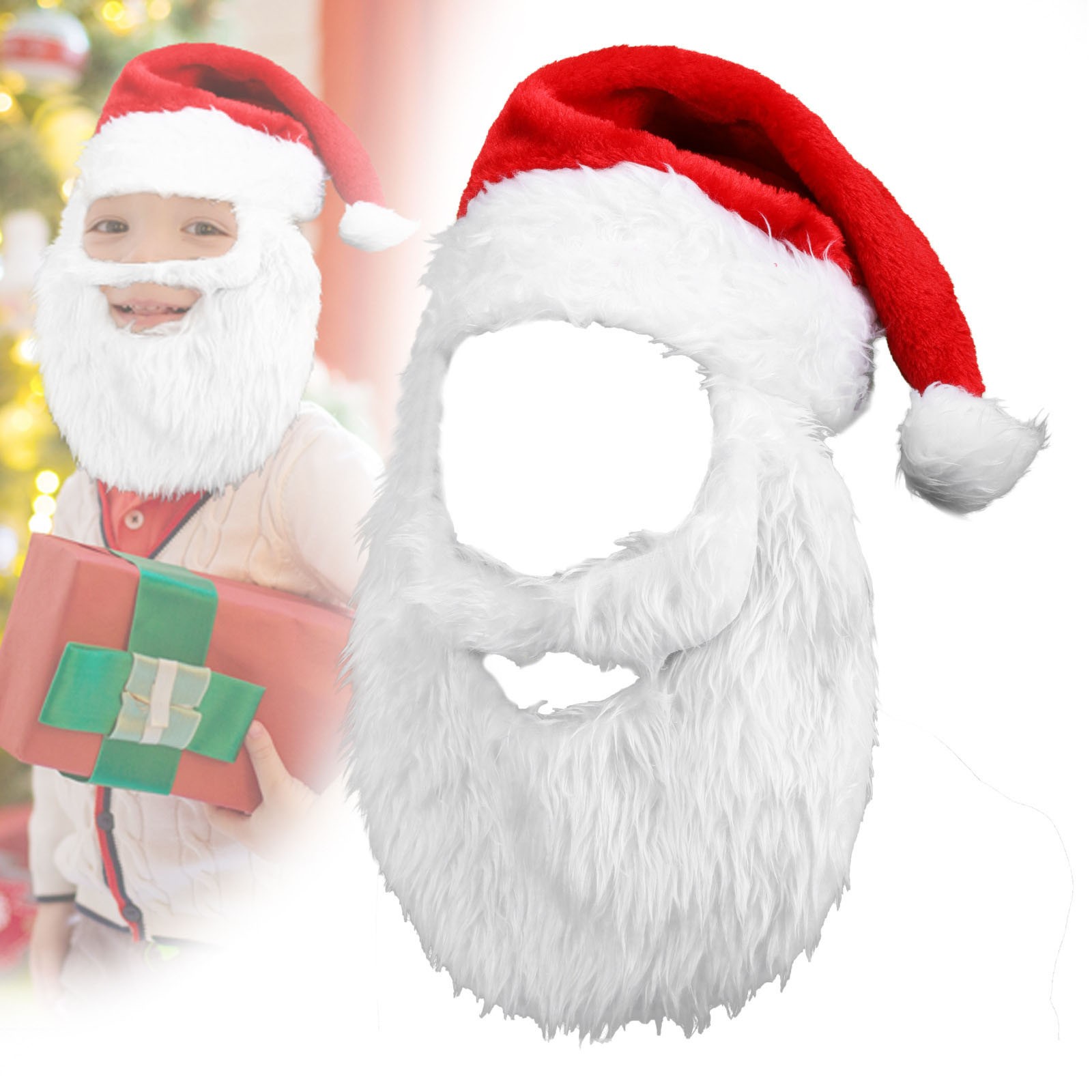 Santa Hat Plush - جديد الكبار الكرة أفخم قبعة عيد