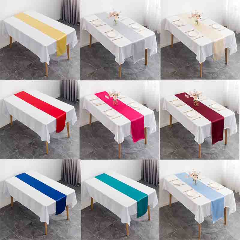 Christmas Table Runner - 12x108 بوصة الحرير الزفاف الجدول العدائين