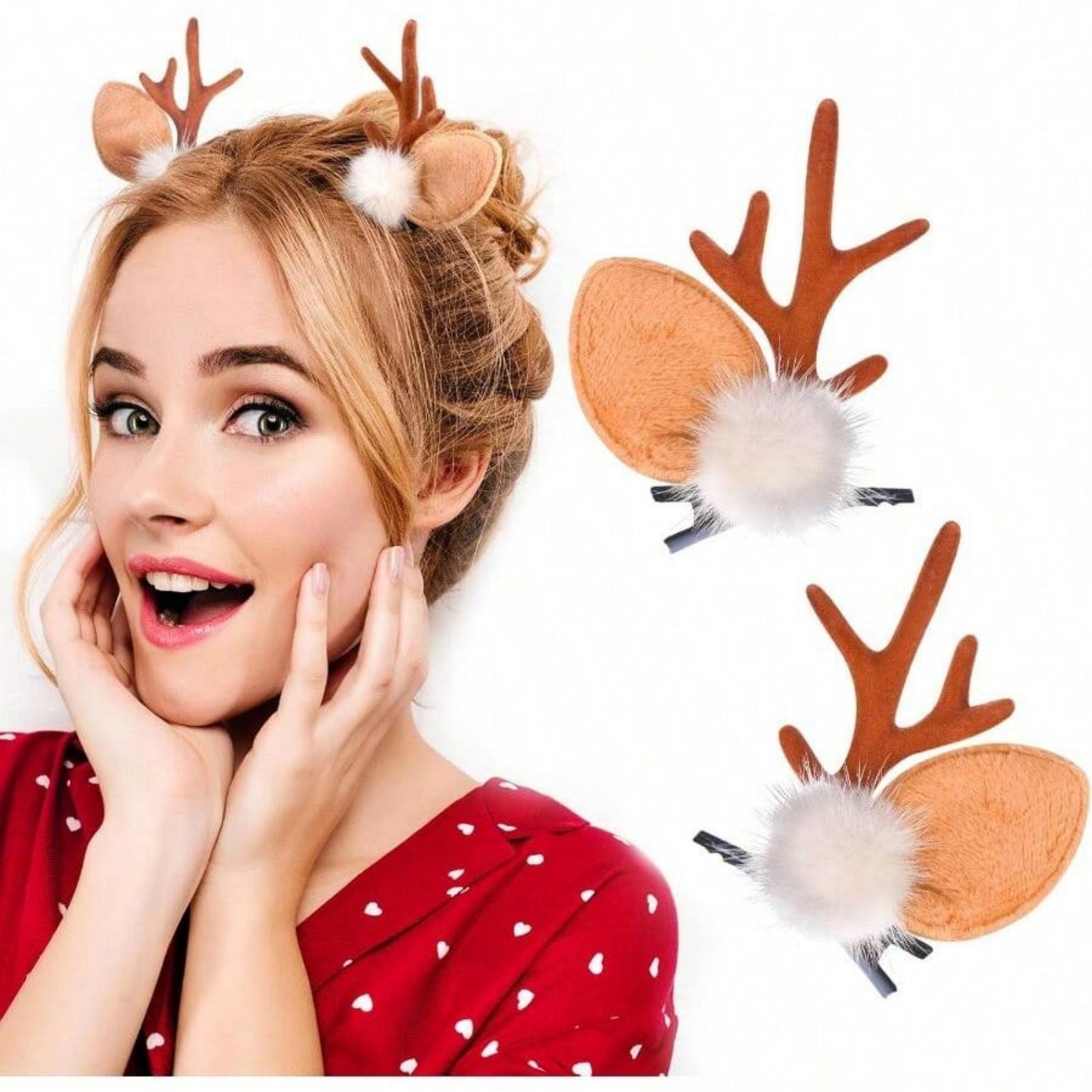 Reindeer Antlers Headband - 2 قطعة قرون الرنة عيد الميلاد