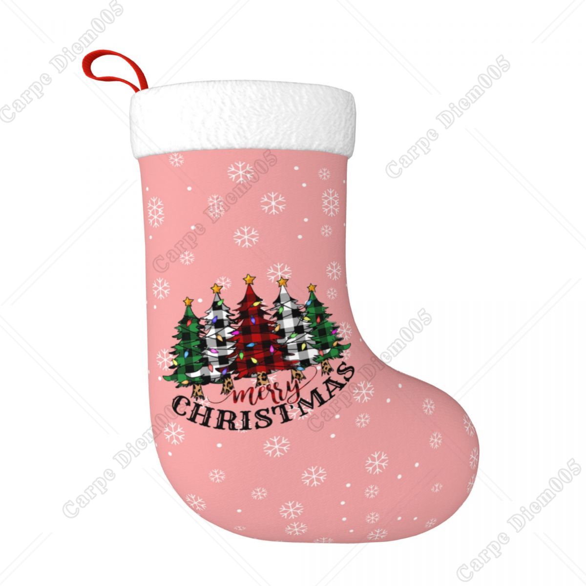 رقاقات الثلج الوردية أشجار عيد - مراجعة Christmas Stocking Hanging وسعره