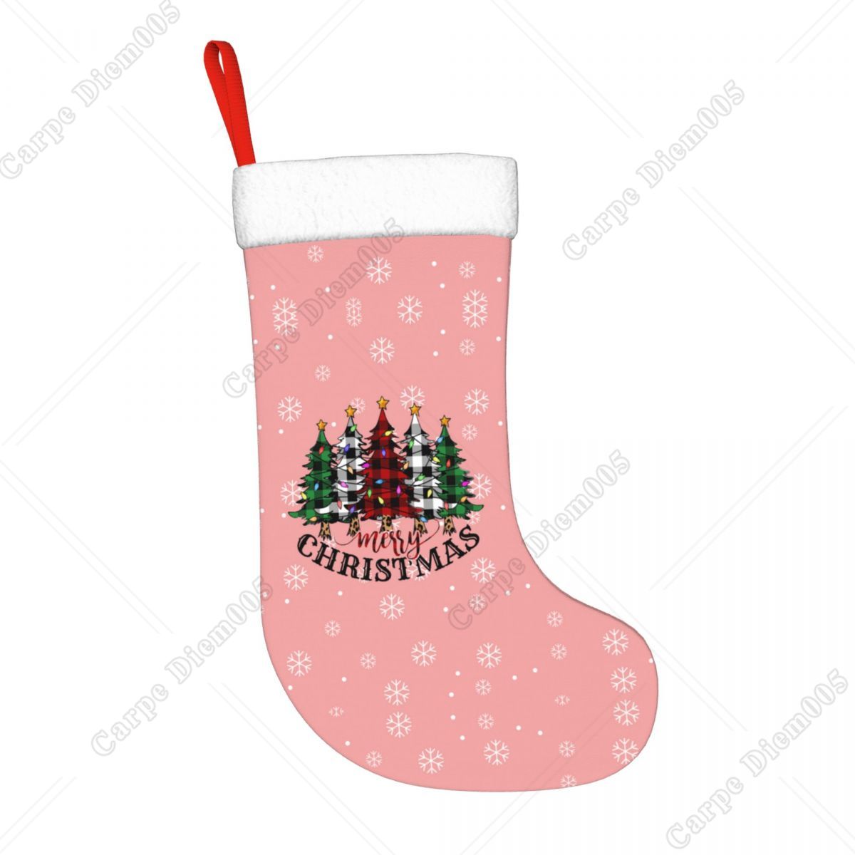 رقاقات الثلج الوردية أشجار عيد - مراجعة Christmas Stocking Hanging وسعره