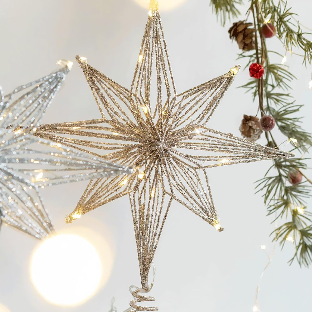 30 سنتيمتر Led ستار شجرة عيد ا - مراجعة Star Tree Topper وسعره