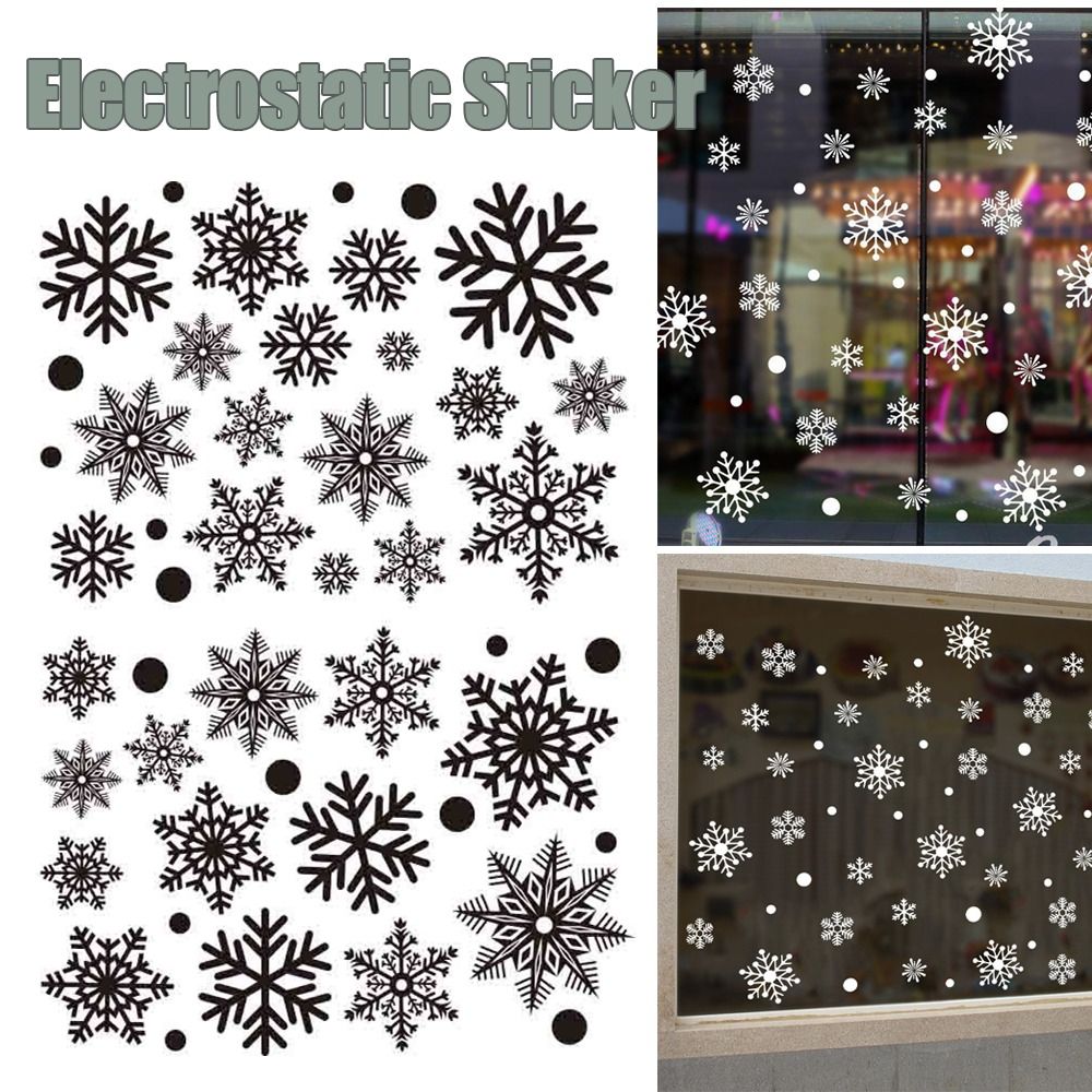 30 قطعة ملصقات ندف الثلج الكهر - مراجعة Snowflake Window Decal وسعره