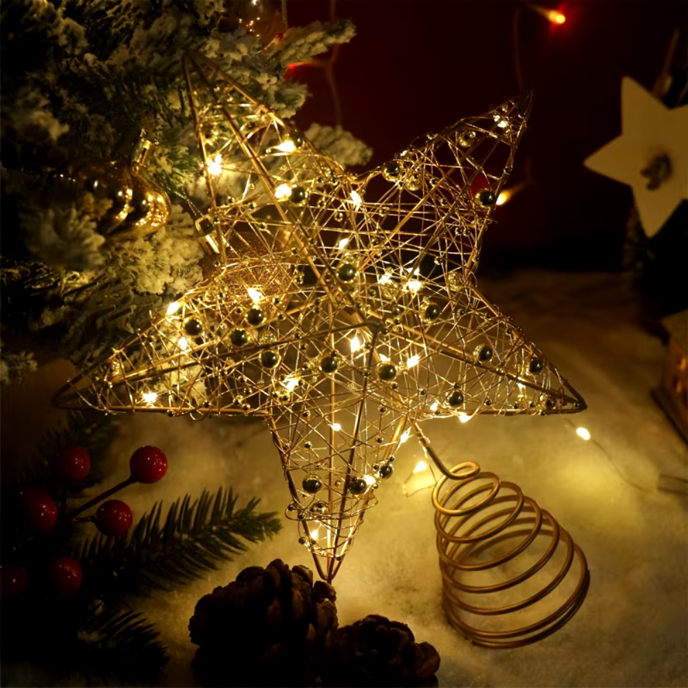 الذهب/الفضة LED شجرة عيد الميل - مراجعة Star Tree Topper وسعره