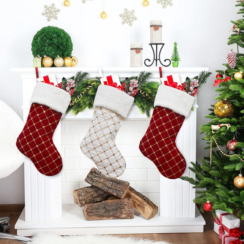 عيد الميلاد تخزين لينة فو الفر - مراجعة Christmas Stocking Hanging وسعره