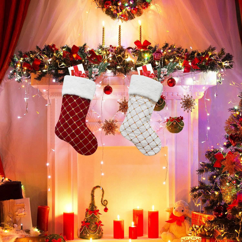 عيد الميلاد تخزين لينة فو الفر - مراجعة Christmas Stocking Hanging وسعره