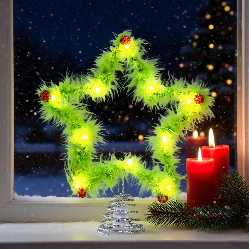 عصا ملتوية من القطيفة على شكل  - مراجعة Star Tree Topper وسعره