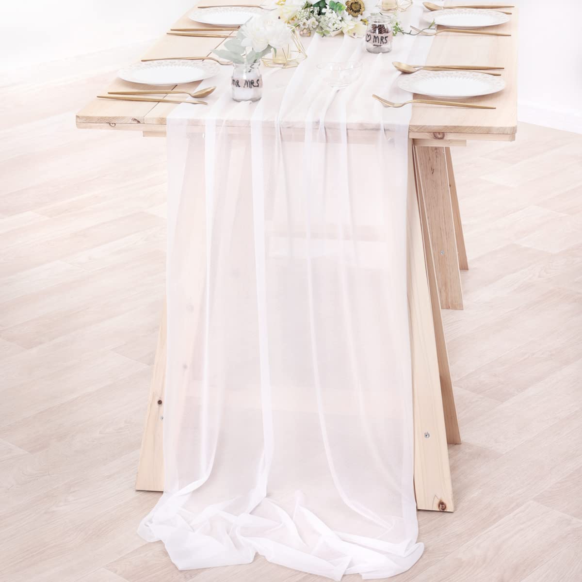 الشيفون الجدول عداء عارية شير  - مراجعة Christmas Table Runner وسعره