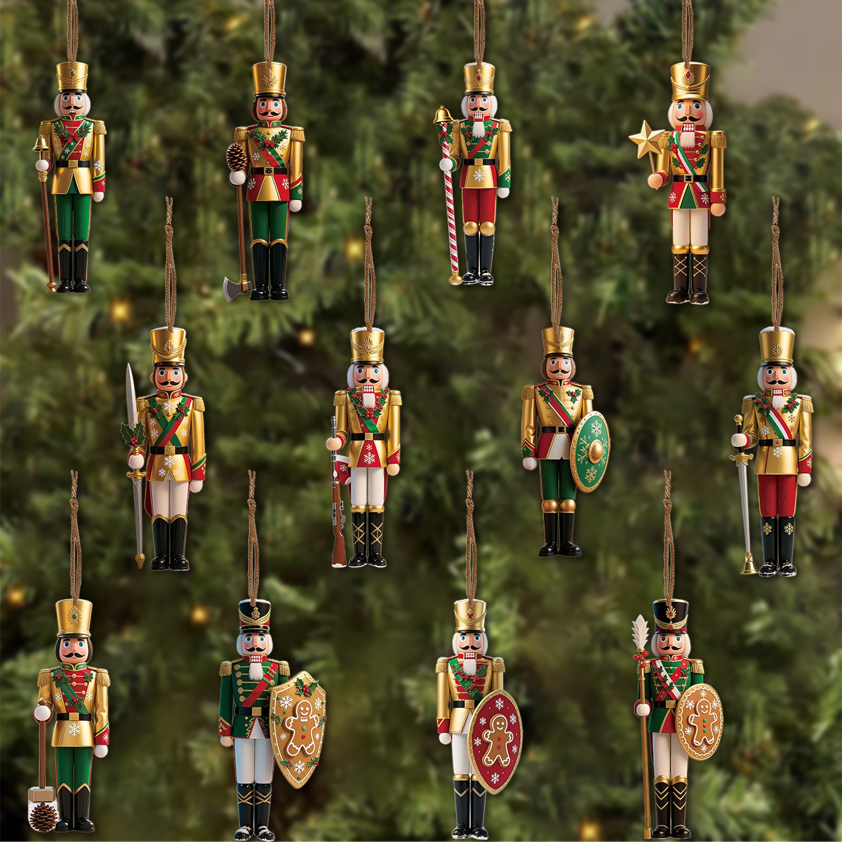 12 قطعة 2D شقة خشبية عيد الميل - مراجعة Nutcracker Figurine وسعره