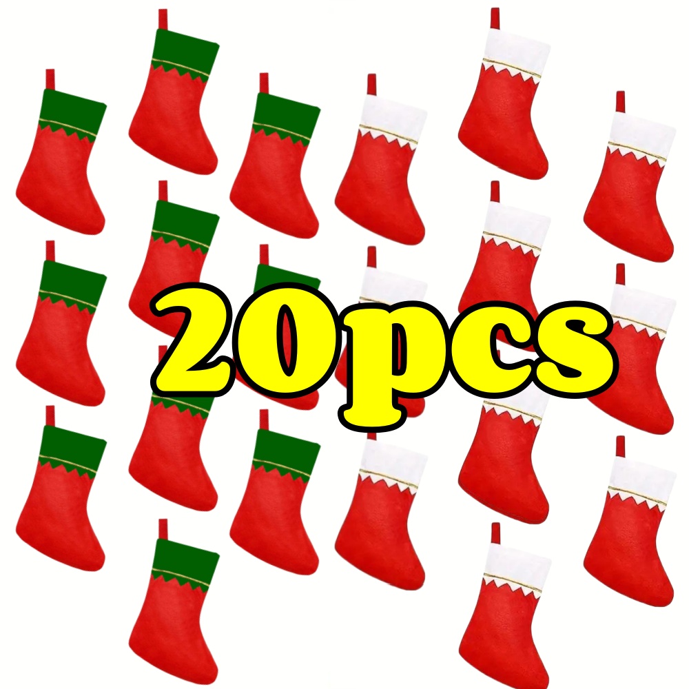 12 قطعة جوارب عيد الميلاد الحم - مراجعة Christmas Stocking Hanging وسعره