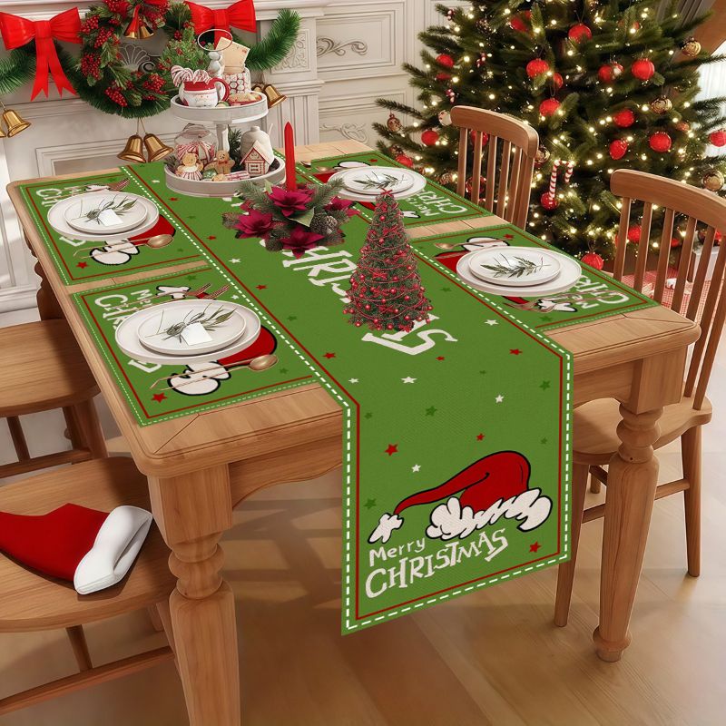 مفارش طاولة كرتونية لطيفة لعيد - مراجعة Christmas Table Runner وسعره