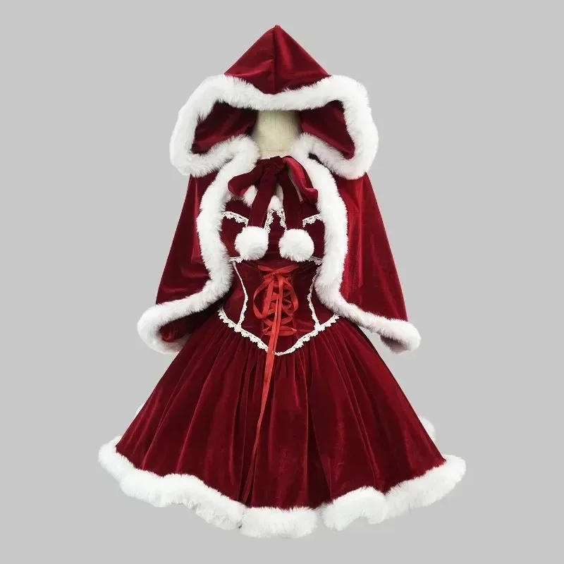 السنة الجديدة فستان أحمر عباءة - مراجعة Elf Costume Christmas وسعره