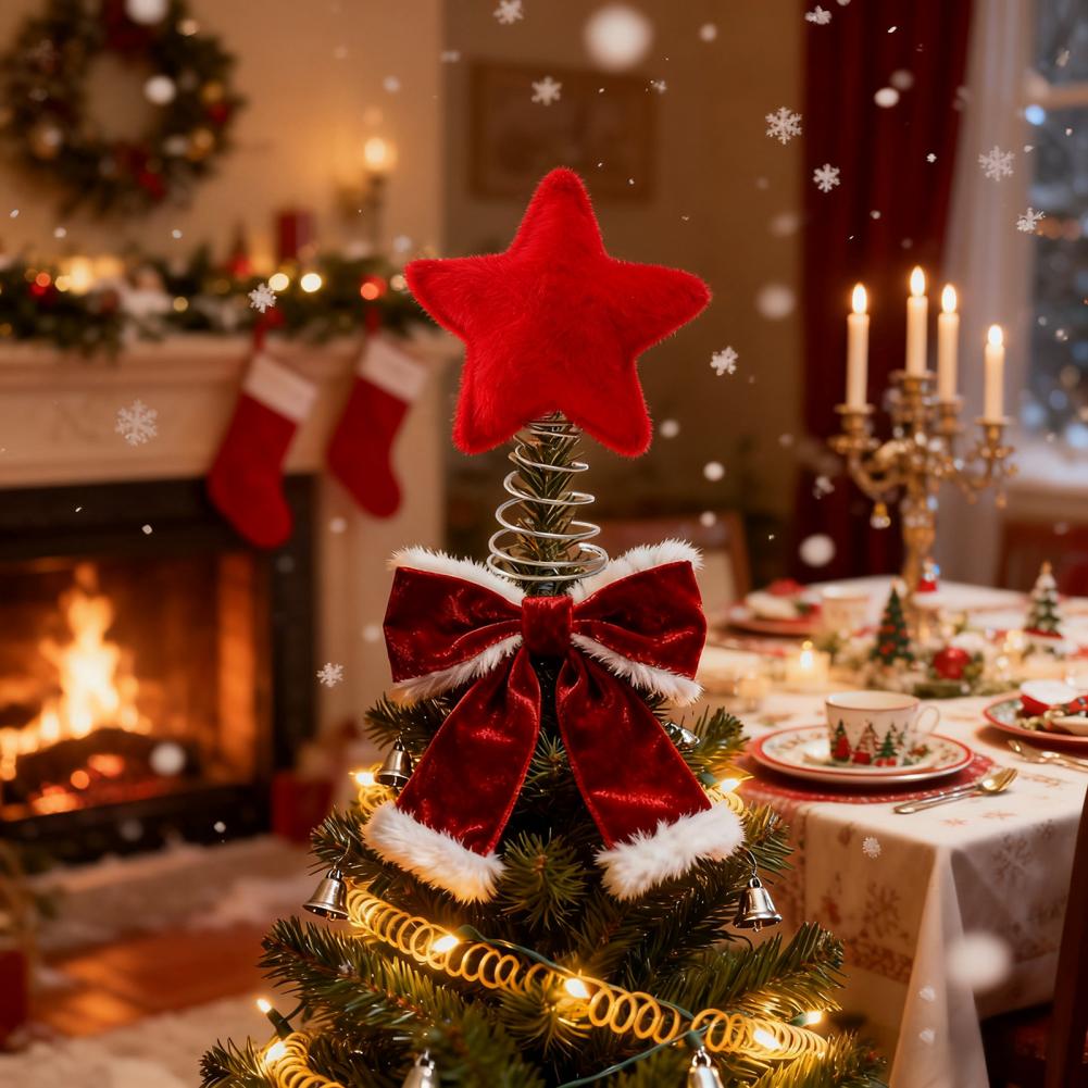 قطعة علوية من القطيفة على شكل  - مراجعة Star Tree Topper وسعره