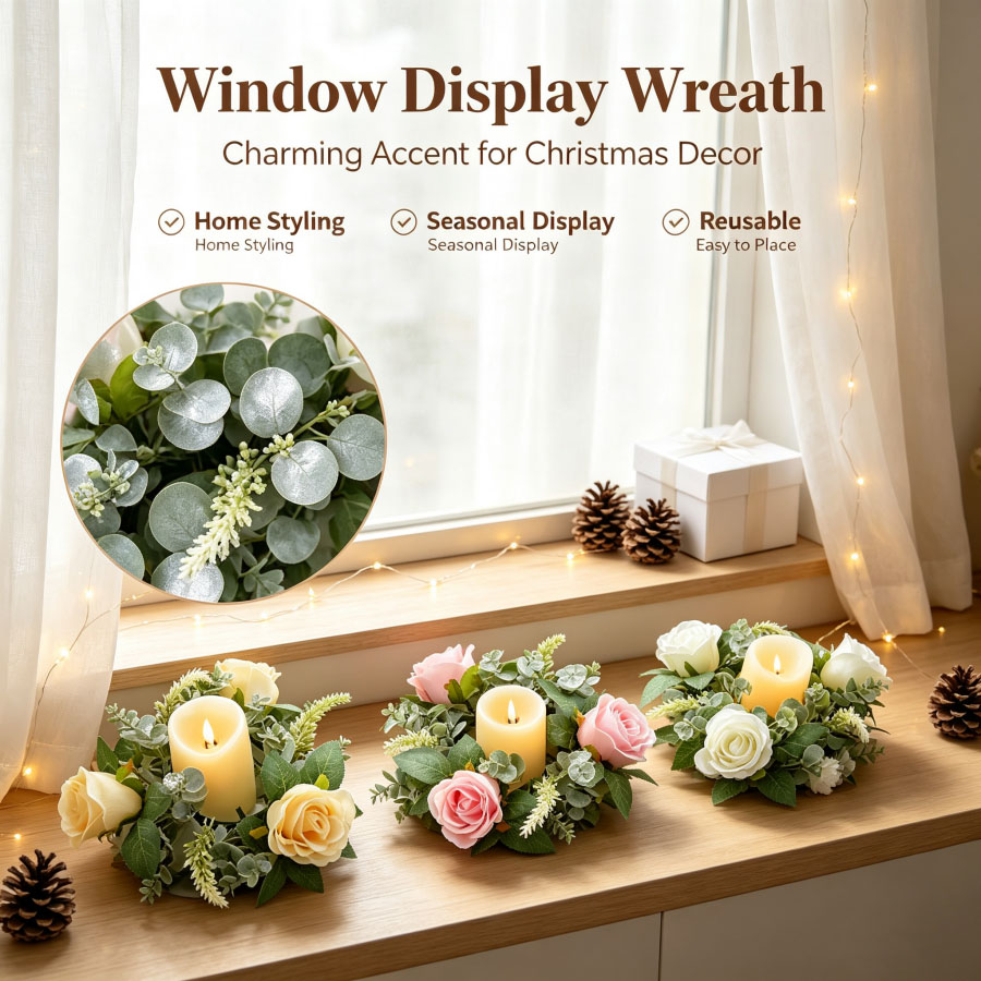 حامل شموع على شكل إكليل ورود ص - مراجعة Christmas Wreath Fake وسعره