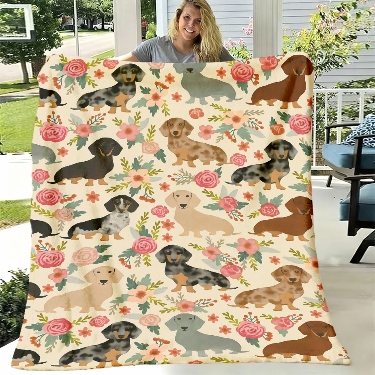 بطانية كلب داشهند لطيفة لعيد ا - مراجعة Christmas Throw Blanket وسعره