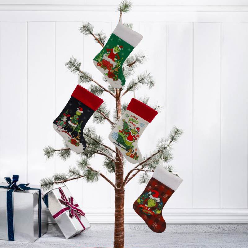 عيد الميلاد تخزين غرينش جورب ق - مراجعة Christmas Stocking Hanging وسعره