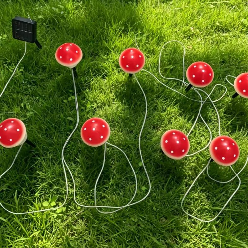 أضواء زينة شمسية على شكل فطر م - مراجعة Christmas Lights Outdoor وسعره