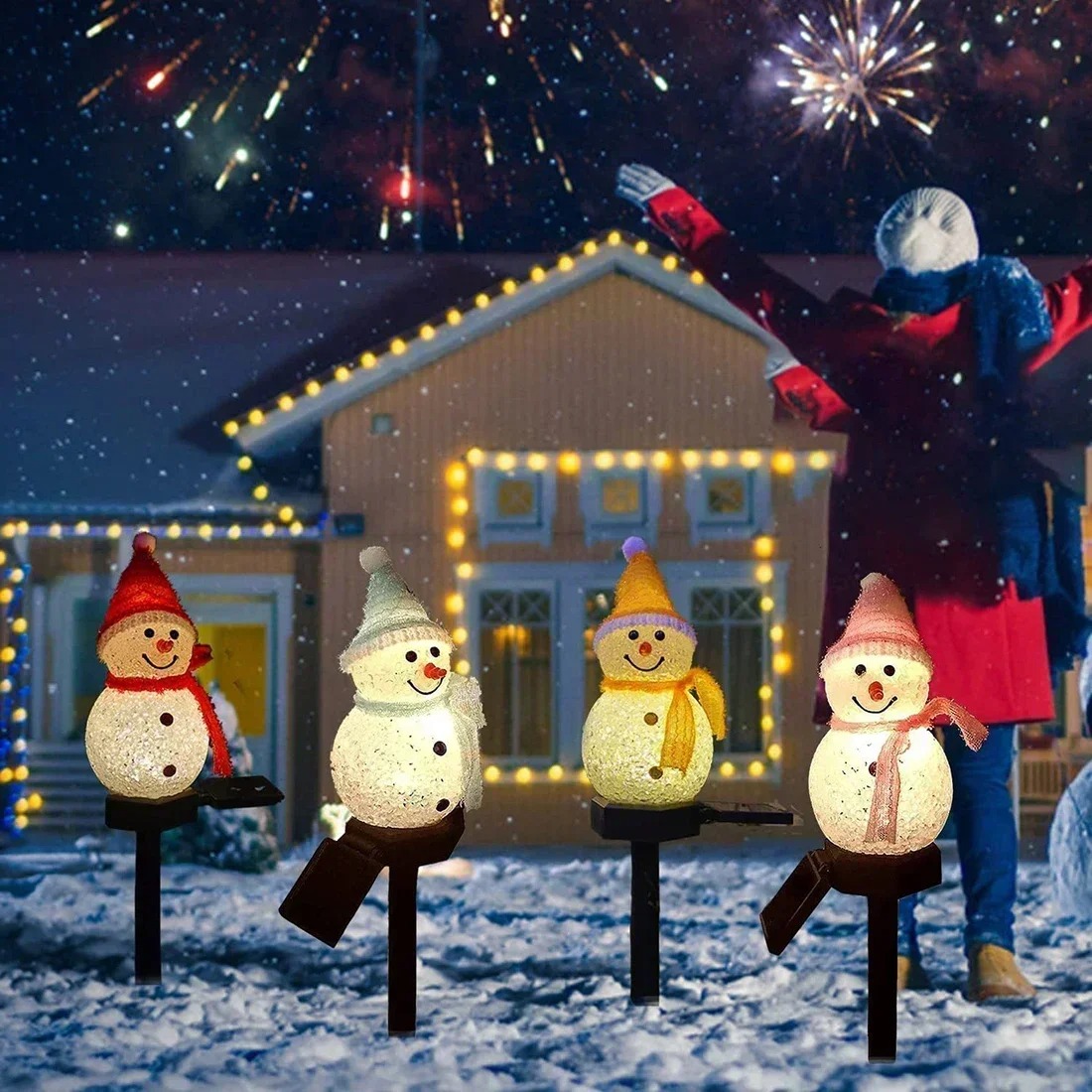 مصباح حديقة شمسي على شكل رجل ا - مراجعة Christmas Lights Outdoor وسعره