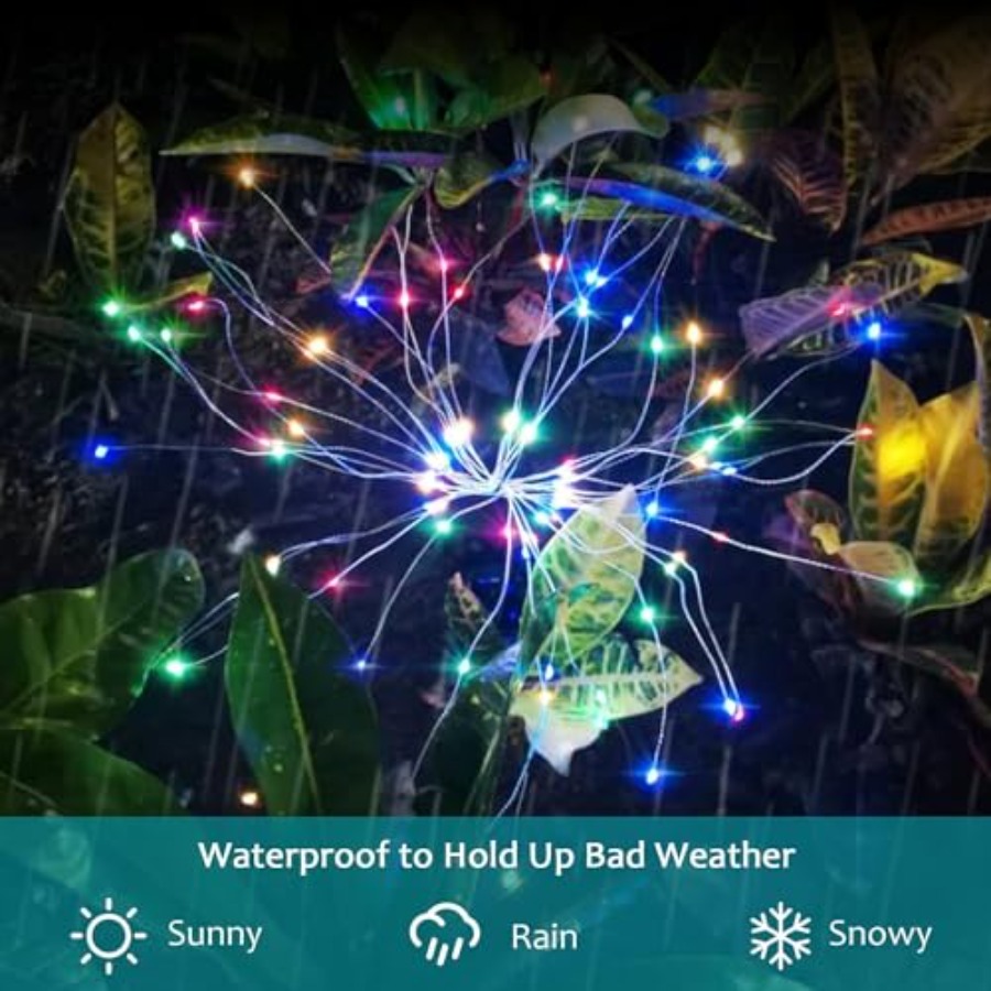 أضواء الألعاب النارية الشمسية، - مراجعة Christmas Lights Outdoor وسعره