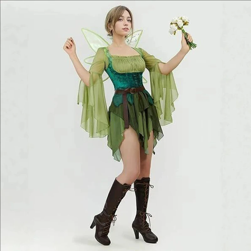 فستان نسائي أخضر على طراز الجن - مراجعة Elf Costume Christmas وسعره